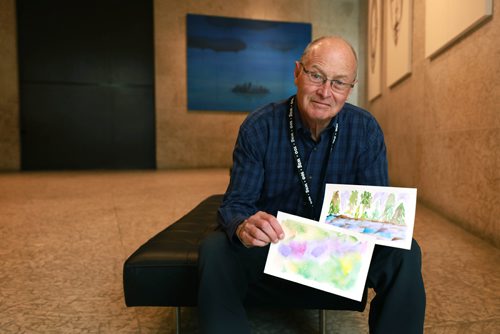 RUTH BONNEVILLE / WINNIPEG FREE PRESS 

Gary Quinton, 76, who has dementia, holds two pieces of art inside the WAG"s main gallery that he created during his first time taking the Art to Inspire program at the Winnipeg Art Gallery. 


Description: story about a program at the WAG (Art to Inspire) for people with dementia and their caregivers. It's an innovative initiative offering leading-edge, community-based therapies that help people with Alzheimer's remain active and engaged in the world, providing crucial intellectual stimulation via art therapy. 


Story by Joel Schlesinger

September 13/18 
