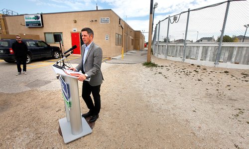 PHIL HOSSACK / WINNIPEG FREE PRESS - Mayor Brian Bowman campaigning at the South Winnipeg Community Centre Monday. Aldo's story. - Sept 17, 2018