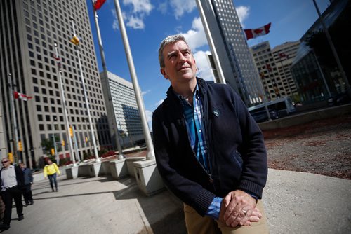 JOHN WOODS / WINNIPEG FREE PRESS
Glen Murray, former mayor of Winnipeg, is photographed at Portage and Main Tuesday, September 18, 2018.