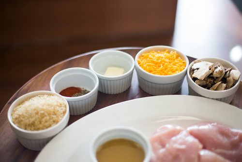 MIKAELA MACKENZIE / WINNIPEG FREE PRESS
The ingredients for the Chicken Dij-ilicious at Supper central, a pre-prepared meal service, in Winnipeg on Wednesday, Sept. 19, 2018.  
Winnipeg Free Press 2018.