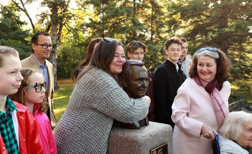 RUTH BONNEVILLE / WINNIPEG FREE PRESS 


Family and friends of Dr. Garry Krepart who was a CHAMPION OF WOMENS HEALTH, attend unveiling of Kreparts bronze portraiture installed at the Citizens Hall of Fame site in Assiniboine Park,  Friday.  

Susan Krepart, Garry Krepart's daughter (long sweater), gives the statue of her dad a big hug as family members gather around  at unveiling Friday.  

Krepart, a posthumous selection, is the 45th inductee since the Winnipeg REALTORS ® Citizens Hall of Fame  programs inception in 1986. He joins many previous inductees who have distinguished and notable accomplishments within the professional field of endeavor.


Dr. Krepart is known worldwide for making significant contributions to raising the standard of care to the highest level when it comes to treating women with gynecological cancer. He was an outstanding physician, teacher, mentor, researcher and administrator whose name in this specialized field of medicine became synonymous with excellence.

Standup photo 

SEPT 21,2018