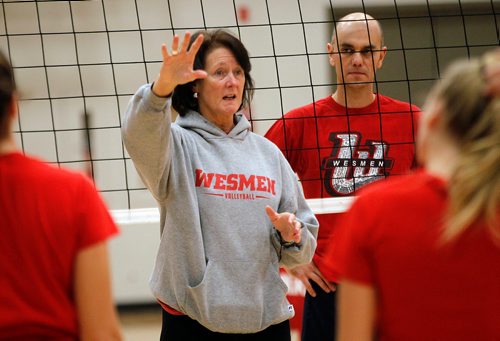 PHIL HOSSACK / WINNIPEG FREE PRESS -  Head Coach Dianne Scott a Wesmen Women volleyball workout Monday. See Sawatzky's tale.  - Sept 24, 2018