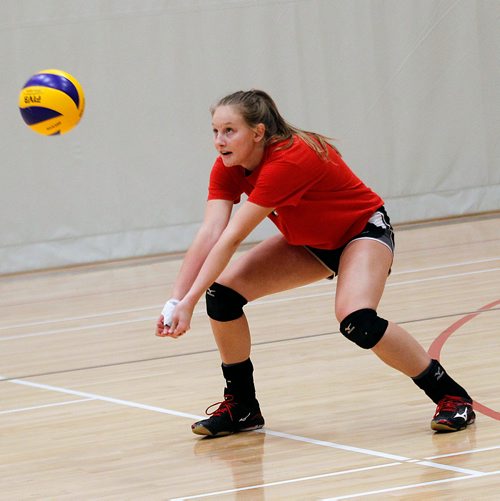 PHIL HOSSACK / WINNIPEG FREE PRESS -  Emma Parker at a Wesmen Women volleyball workout Monday. See Sawatzky's tale.  - Sept 24, 2018