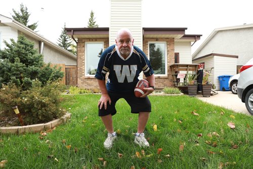 RUTH BONNEVILLE / WINNIPEG FREE PRESS 

49.8 Intersection piece about Chris Matthew, a retired high school teacher who, six days before the 2001 Grey Cup - when the Bombers were heavily favoured to beat the Calgary Stampeders - made an offhand remark in a bar that he was going to wear shorts (it was a cold November night) until the Bombers won the Cup, thinking they would win it all the following Sunday. Here we are, 6,100-plus days later and Chris, who retired from teaching seven years ago, is still wearing shorts, everyday, year-round, everywhere he goes. At this point he figures even if the Bombers win the cup one day, he'll throw on a pair of pants for one day then go right back to shorts, he's so used to it.

Portraits of Chris Matthew outside his home in his shorts and Bomber jersey.  He has one pair of black pants he wears to funerals and a kilt that he wears to weddings.  


Dave Sanderson story.


SEPT 24,2018