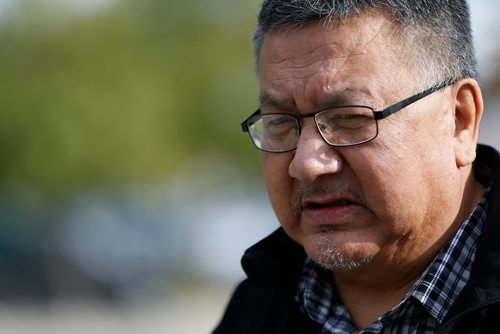 JOHN WOODS / WINNIPEG FREE PRESS
David Harper's nephew Roy Harper speaks to media outside Seven Oaks Hospital Tuesday, September 25, 2018. Roy Harper was told by the hospital that his uncle David was discharged when in fact he had died earlier in the day.