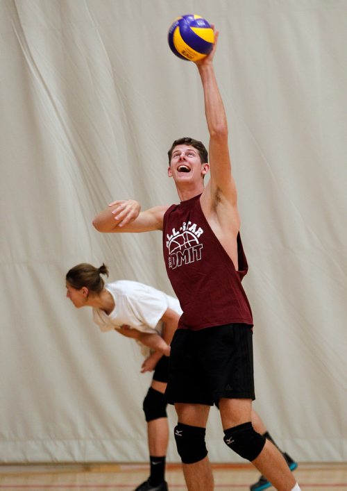 PHIL HOSSACK / WINNIPEG FREE PRESS - U of W hitter Daniel Thiessen at the team workout Wednesday.  - Sept 26, 2018