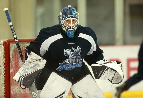 RUTH BONNEVILLE / WINNIPEG FREE PRESS

Moose Goalie, Ken Appleby #35, during practice at MTSBell Iceplex Friday.


Sept 27, 2018