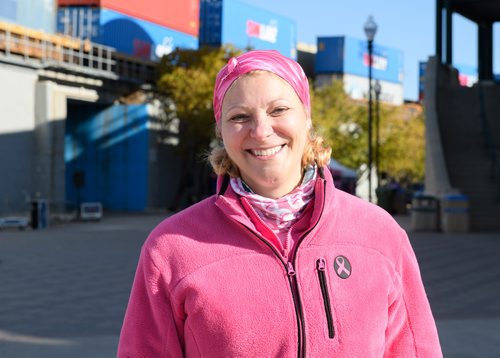 MIKE SUDOMA / WINNIPEG FREE PRESS 
Shaona Owens, a breast cancer survivor Smiles after finishing her run during Sunday mornings CIBC Run for the Cure. September 30, 2018