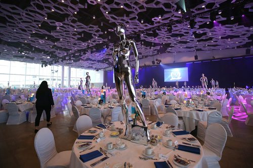 JASON HALSTEAD / WINNIPEG FREE PRESS

The dinner table settings at the Nygård 50 Years in Fashion gala at the RBC Convention Centre Winnipeg on Sept. 14, 2018. (See Social Page)