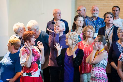 MIKAELA MACKENZIE / WINNIPEG FREE PRESS
The Sisters of the Holy Rock rehearse at the John Black Memorial United Church in Winnipeg on Tuesday, Sept. 4, 2018. 
Winnipeg Free Press 2018.