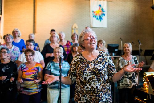 MIKAELA MACKENZIE / WINNIPEG FREE PRESS
Laura Campbell sings a solo at the Sisters of the Holy Rock rehearsal at the John Black Memorial United Church in Winnipeg on Tuesday, Sept. 4, 2018. 
Winnipeg Free Press 2018.