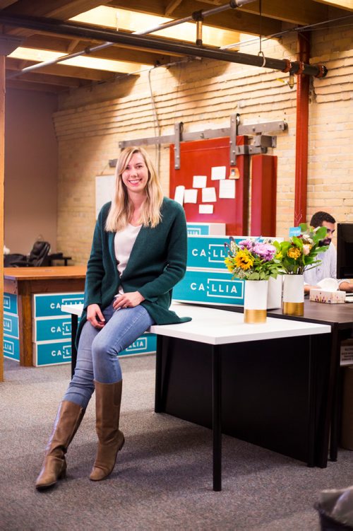 MIKAELA MACKENZIE / WINNIPEG FREE Catherine Metrycki, owner of Callia Flowers, poses for a portrait in their headquarters in Winnipeg on Monday, Oct. 1, 2018.  Winnipeg Free Press 2018.