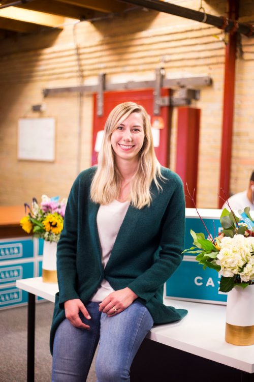 MIKAELA MACKENZIE / WINNIPEG FREE Catherine Metrycki, owner of Callia Flowers, poses for a portrait in their headquarters in Winnipeg on Monday, Oct. 1, 2018.  Winnipeg Free Press 2018.