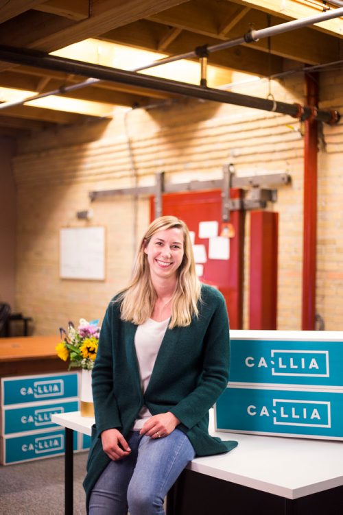 MIKAELA MACKENZIE / WINNIPEG FREE Catherine Metrycki, owner of Callia Flowers, poses for a portrait in their headquarters in Winnipeg on Monday, Oct. 1, 2018.  Winnipeg Free Press 2018.