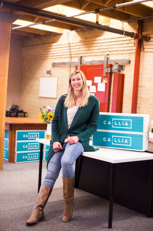 MIKAELA MACKENZIE / WINNIPEG FREE Catherine Metrycki, owner of Callia Flowers, poses for a portrait in their headquarters in Winnipeg on Monday, Oct. 1, 2018.  Winnipeg Free Press 2018.