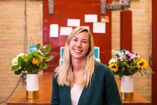 MIKAELA MACKENZIE / WINNIPEG FREE Catherine Metrycki, owner of Callia Flowers, poses for a portrait in their headquarters in Winnipeg on Monday, Oct. 1, 2018.  Winnipeg Free Press 2018.