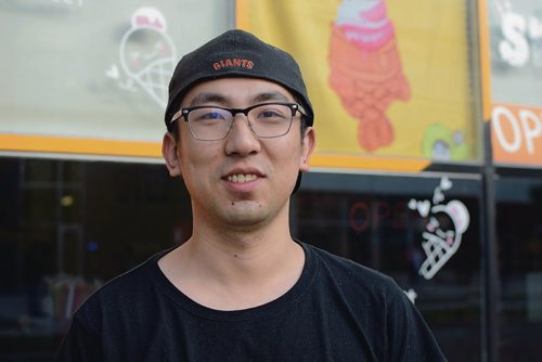 Canstar Community News Sept. 19 - Not A Waffle serves a blend of east Asian snack foods, including it's popular fish-shaped taiyaki ice cream cones. Restaurant co-owner Bouyan Ma.(EVA WASNEY/CANSTAR COMMUNITY NEWS/METRO)