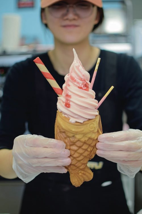 Canstar Community News Sept. 19 - Not A Waffle serves a blend of east Asian snack foods, including it's popular fish-shaped taiyaki ice cream cones. (EVA WASNEY/CANSTAR COMMUNITY NEWS/METRO)