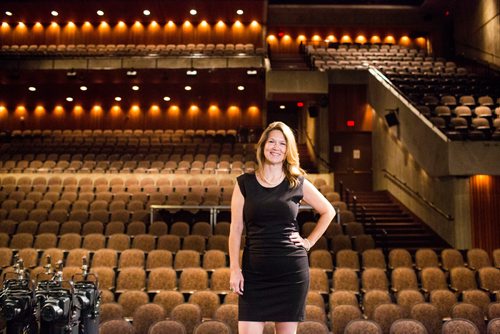 MIKAELA MACKENZIE / WINNIPEG FREE PRESS
Kelly Thornton, the new director of the Royal Manitoba Theatre Company, poses in the theatre in Winnipeg on Tuesday, Oct. 2, 2018.  Winnipeg Free Press 2018.