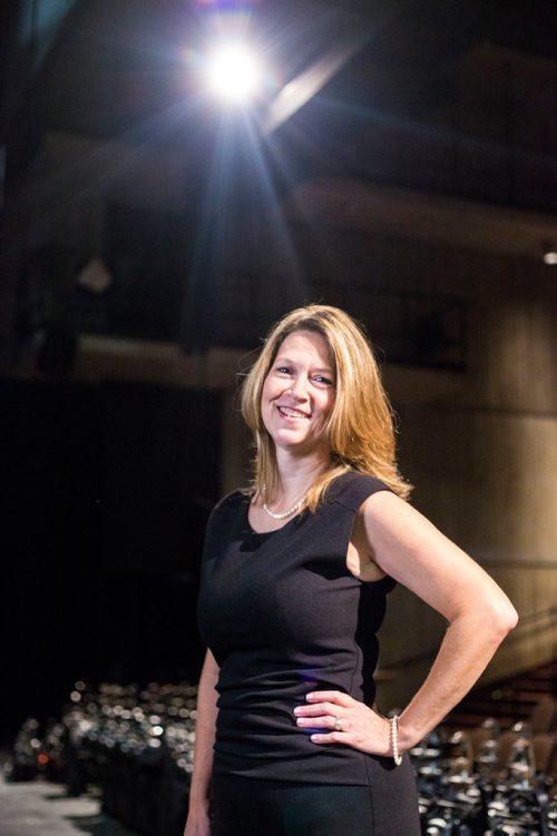 MIKAELA MACKENZIE / WINNIPEG FREE PRESS
Kelly Thornton, the new director of the Royal Manitoba Theatre Company, poses in the theatre in Winnipeg on Tuesday, Oct. 2, 2018.  Winnipeg Free Press 2018.