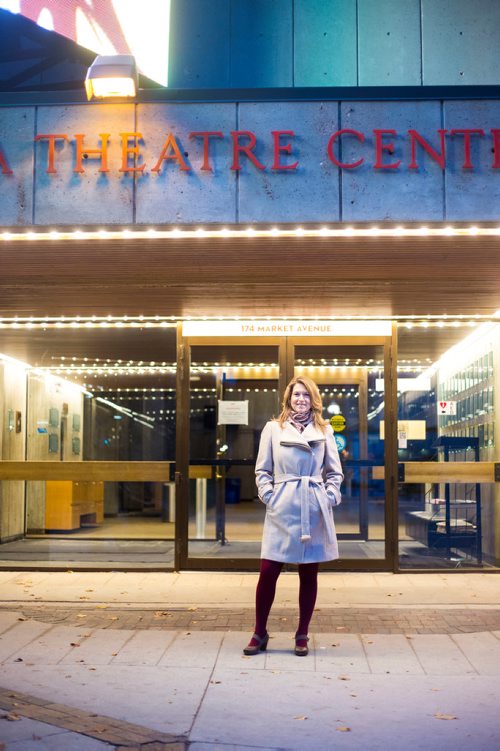 MIKAELA MACKENZIE / WINNIPEG FREE PRESS
Kelly Thornton, the new director of the Royal Manitoba Theatre Company, poses outside the theatre in Winnipeg on Tuesday, Oct. 2, 2018.  Winnipeg Free Press 2018.