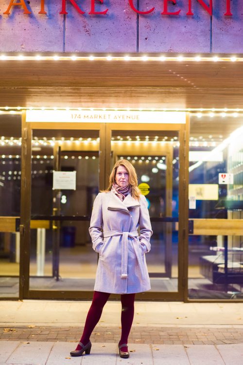 MIKAELA MACKENZIE / WINNIPEG FREE PRESS
Kelly Thornton, the new director of the Royal Manitoba Theatre Company, poses outside the theatre in Winnipeg on Tuesday, Oct. 2, 2018.  Winnipeg Free Press 2018.