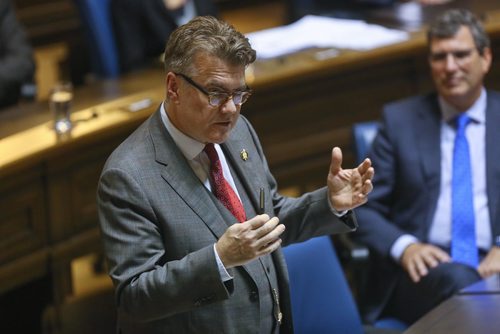 MIKE DEAL / WINNIPEG FREE PRESS
Manitoba Liberal leader Dougald Lamont speaks for the first time in the Legislative Assembly since being elected in a by-election held on July 17 for the St. Boniface riding. 
181003 - Wednesday, October 3, 2018