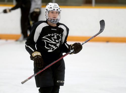 TREVOR HAGAN / WINNIPEG FREE PRESS
Manitoba Bisons' forward Jordyn Zacharias (27) during practice today, Wednesday, October 3, 2018.