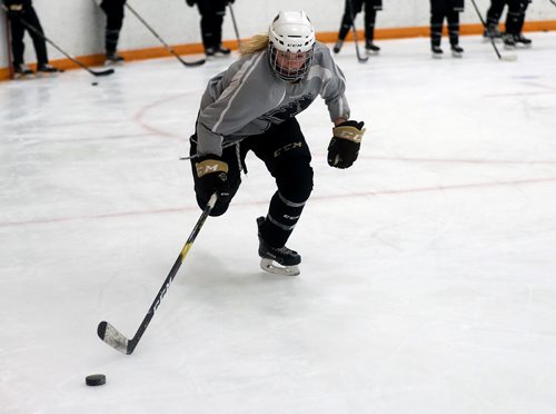 TREVOR HAGAN / WINNIPEG FREE PRESS
Manitoba Bisons' forward Karissa Kirkup (41) during practice today, Wednesday, October 3, 2018.