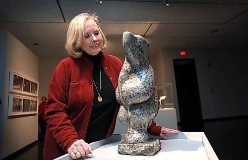 RUTH BONNEVILLE / WINNIPEG FREE PRESS

Standup photo of Mrs. Louise Leatherdale next to a motif by Elias Semigak called Dancing Bear after the announcement of her donation to the Inuit Art Centre, Friday.

Winnipeg Art Gallery makes announcement regarding large donation by Mrs. Louise Leatherdale. to  the Inuit Art Centre, Friday.
 
The WAG holds in trust the worlds largest public collection of contemporary Inuit art. With more than 13,000 pieces, the collection represents half of the WAGs total permanent art collection. 



October 5th, 2018