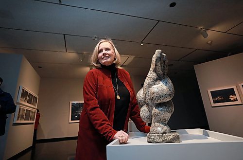 RUTH BONNEVILLE / WINNIPEG FREE PRESS

Standup photo of Mrs. Louise Leatherdale next to a motif by Elias Semigak called Dancing Bear after the announcement of her donation to the Inuit Art Centre, Friday.

Winnipeg Art Gallery makes announcement regarding large donation by Mrs. Louise Leatherdale. to  the Inuit Art Centre, Friday.
 
The WAG holds in trust the worlds largest public collection of contemporary Inuit art. With more than 13,000 pieces, the collection represents half of the WAGs total permanent art collection. 


October 5th, 2018