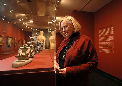 RUTH BONNEVILLE / WINNIPEG FREE PRESS

Standup photo of Mrs. Louise Leatherdale looking at inuit art Friday in the exhibition called, Defying Convention Women Artists in Canada, that will be moved to the new Inuit Art Centre once it's opened in 2020.  Leatherdale made a major donation to the new centre which was announced at the WAG earlier in the day Friday. 

More info:
Winnipeg Art Gallery makes announcement regarding large donation by Mrs. Louise Leatherdale. to the Inuit Art Centre, Friday.
 
The WAG holds in trust the worlds largest public collection of contemporary Inuit art. With more than 13,000 pieces, the collection represents half of the WAGs total permanent art collection. 

Standup photo 

October 5th, 2018