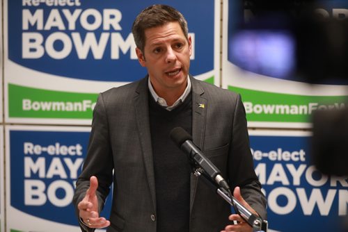 RUTH BONNEVILLE / WINNIPEG FREE PRESS

Mayor Brian Bowman commits to establishing an industry working group tasked with recommending ways to extend early procurement to local roads, utilize 24-7 construction, and improve communication with residents and businesses, at  Bowman's Campaign Office Friday. 

See Aldo's story. 


October 5th, 2018