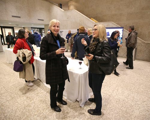 JASON HALSTEAD / WINNIPEG FREE PRESS

L-R: Valerie Mollison and Marlene Klassen at the Winnipeg Free Press screening of the 2016 Academy Awards best picture winner, Spotlight, at the Winnipeg Art Gallery on Oct. 3, 2018 in celebration of National Newspaper Week. (See Social Page)