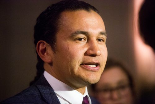 MIKAELA MACKENZIE / WINNIPEG FREE PRESS
NDP leader Was Kinew speaks to the media about the way the Pallister government is handling cannabis legalization at the Manitoba Legislative Building in Winnipeg on Wednesday, Oct. 10, 2018.
Winnipeg Free Press 2018.