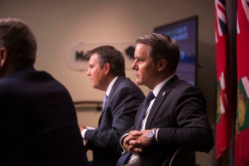 MIKAELA MACKENZIE / WINNIPEG FREE PRESS
Health, Seniors and Active Living Minister Cameron Friesen talks cannabis with the media at the Manitoba Legislative Building in Winnipeg on Wednesday, Oct. 10, 2018.
Winnipeg Free Press 2018.