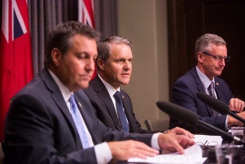 MIKAELA MACKENZIE / WINNIPEG FREE PRESS
Health, Seniors and Active Living Minister Cameron Friesen talks cannabis with the media at the Manitoba Legislative Building in Winnipeg on Wednesday, Oct. 10, 2018.
Winnipeg Free Press 2018.