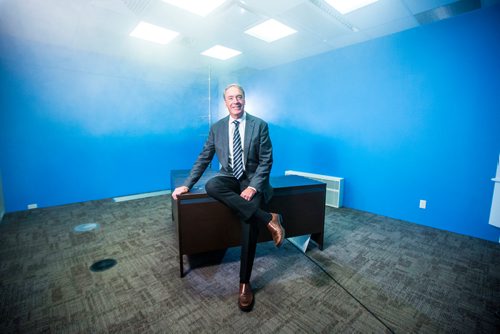 MIKAELA MACKENZIE / WINNIPEG FREE PRESS
Gerry Price, owner and CEO of Price Industries, poses for a portrait in a visualization room where smoke flows through the system in Winnipeg on Thursday, Oct. 11, 2018. Price is receiving the prestigious Founders Award from the Fraser Institute.
Winnipeg Free Press 2018.
