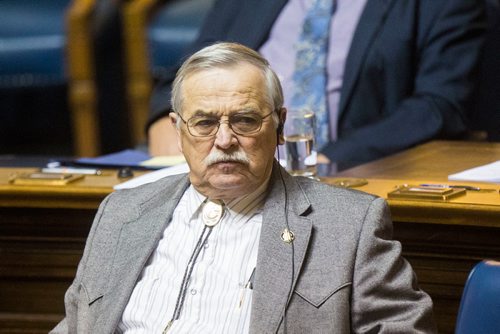 MIKAELA MACKENZIE / WINNIPEG FREE PRESS
PC MLA Cliff Graydon during question period at the Manitoba Legislative Building in Winnipeg on Thursday, Oct. 11, 2018. 
Winnipeg Free Press 2018.