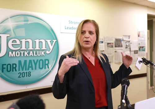 RUTH BONNEVILLE / WINNIPEG FREE PRESS

Mayoral candidate, Jenny Motkaluk, holds press conference at her campaign HQ, where she unveiled what she describes as an Innovative Property Tax Plan for keeping home taxes predictable for Winnipeg property owners Thursday.  

See Aldo Santin story.

October 11, 2018
