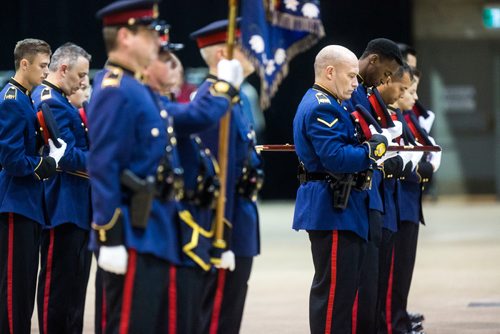 MIKAELA MACKENZIE / WINNIPEG FREE PRESS
The graduation ceremony for recruit class 161 and 161 lateral takes place at the RBC Convention Centre in Winnipeg on Friday, Oct. 12, 2018. 
Winnipeg Free Press 2018.