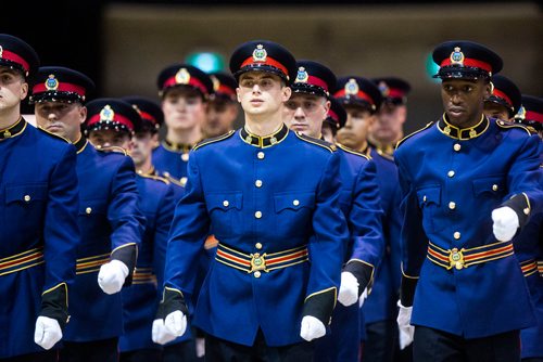 MIKAELA MACKENZIE / WINNIPEG FREE PRESS
The graduation ceremony for recruit class 161 and 161 lateral takes place at the RBC Convention Centre in Winnipeg on Friday, Oct. 12, 2018. 
Winnipeg Free Press 2018.