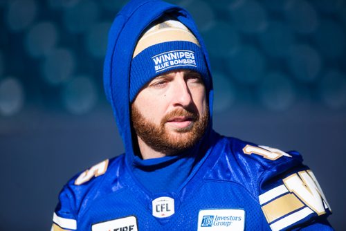 MIKAELA MACKENZIE / WINNIPEG FREE PRESS
Quarterback Matt Nichols at the Bombers practice at the Investors Group Field in Winnipeg on Friday, Oct. 12, 2018. 
Winnipeg Free Press 2018.