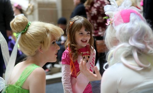 TREVOR HAGAN / WINNIPEG FREE PRESS
Isabel Wheatley, 4, at "Castle Chavella" at the Manitoba Legislative Building, as more than 100 young girls, including 70 battling life threatening or chronic illness were crowned Princess for a Day, Sunday, October 14, 2018.
