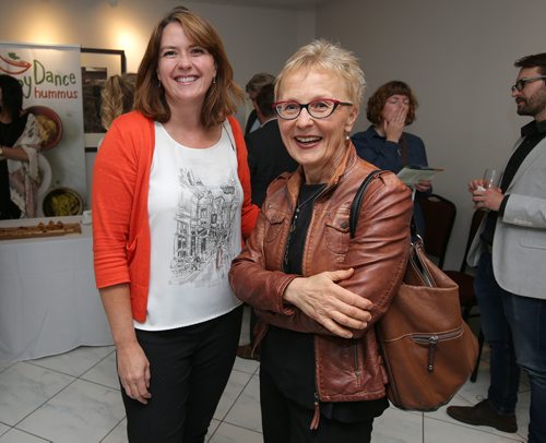JASON HALSTEAD / WINNIPEG FREE PRESS

L-R: Mavis McRae (Red River College food research professional and food competition judge for the Great Manitoba Food Fight) and Dori Gingera-Beauchemin (deputy minister, Manitoba Agriculture) during the 12th Great Manitoba Food Fight on Sept. 19, 2018 at De Lucas Cooking Studio. (See Social Page)
