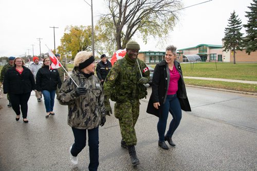 Canstar Community News Oct. 9 - Capt. Wright Eruebi returned to CFB Winnipeg on Oct. 9 after completing a 200-kilometre trek to raise money for military families. (EVA WASNEY/CANSTAR COMMUNITY NEWS/METRO)