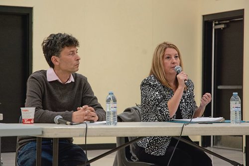 Canstar Community News Oct. 9 - Daniel McIntyre city councillor candidate Josh Brandon and incumbent Cindy Gilroy answered questions at a ward debate on Oct. 9 at the Valour Community Centre's Orioles site. (EVA WASNEY/CANSTAR COMMUNITY NEWS/METRO)