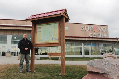 Canstar Community News West St. Paul mayor Bruce Henley stands besides the trailhead at Sunova Centre on Nov. 19, 2016.