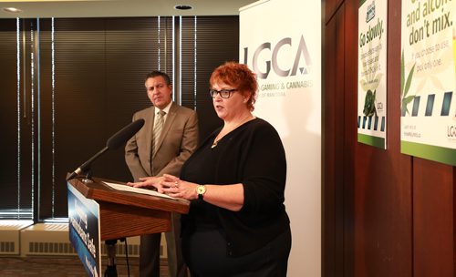RUTH BONNEVILLE / WINNIPEG FREE PRESS


LOCAL - cannabis campaign

Justice Minister Cliff Cullen and Liz Stephenson, chief administrative officer, Liquor, Gaming and Cannabis Authority of Manitoba answer questions from the media at the Liquor, Gaming and Cannabis Authority of Manitoba Monday.

October 15, 2018