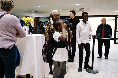 CALVIN LEE JOSEPH / SUPPLIED

Temple Ogbeide takes photos at the West Broadway Youth Outreach (WBYO) third annual WBYO Dreams Film Festival at the Winnipeg Art Gallery on Sept. 21, 2018. (See Social Page)